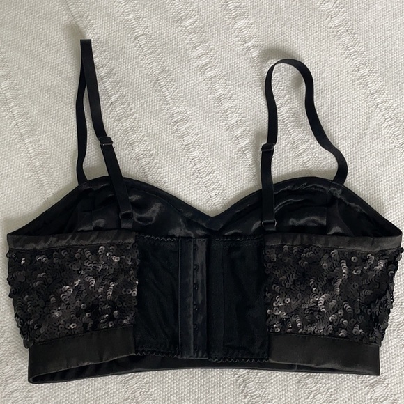 GUESS Black Sequin Bralette Top - Picture 3 of 5